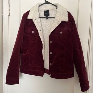 Forever 21 Red Sherpa lined jacket